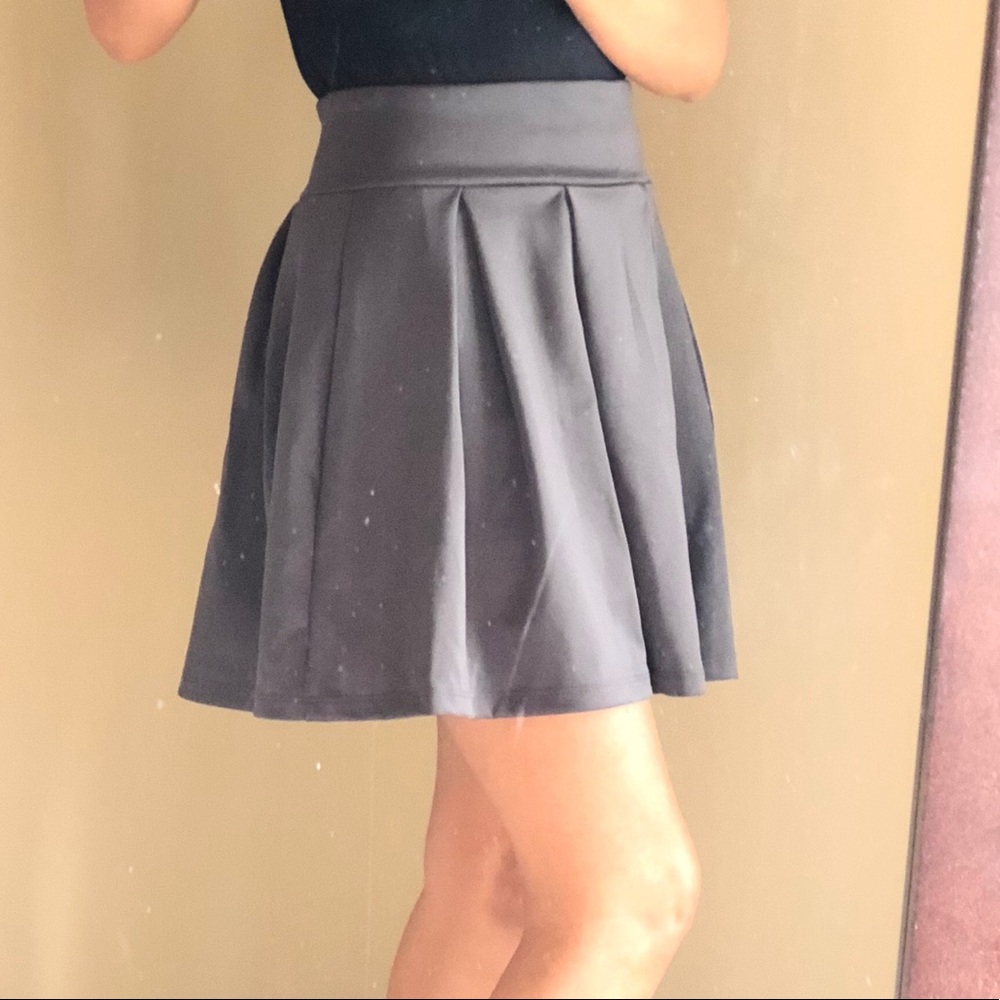 Pewter color pleated Aline skirt